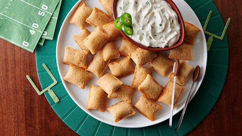 Jalapeno Popper Party Dip & Pizza Rolls